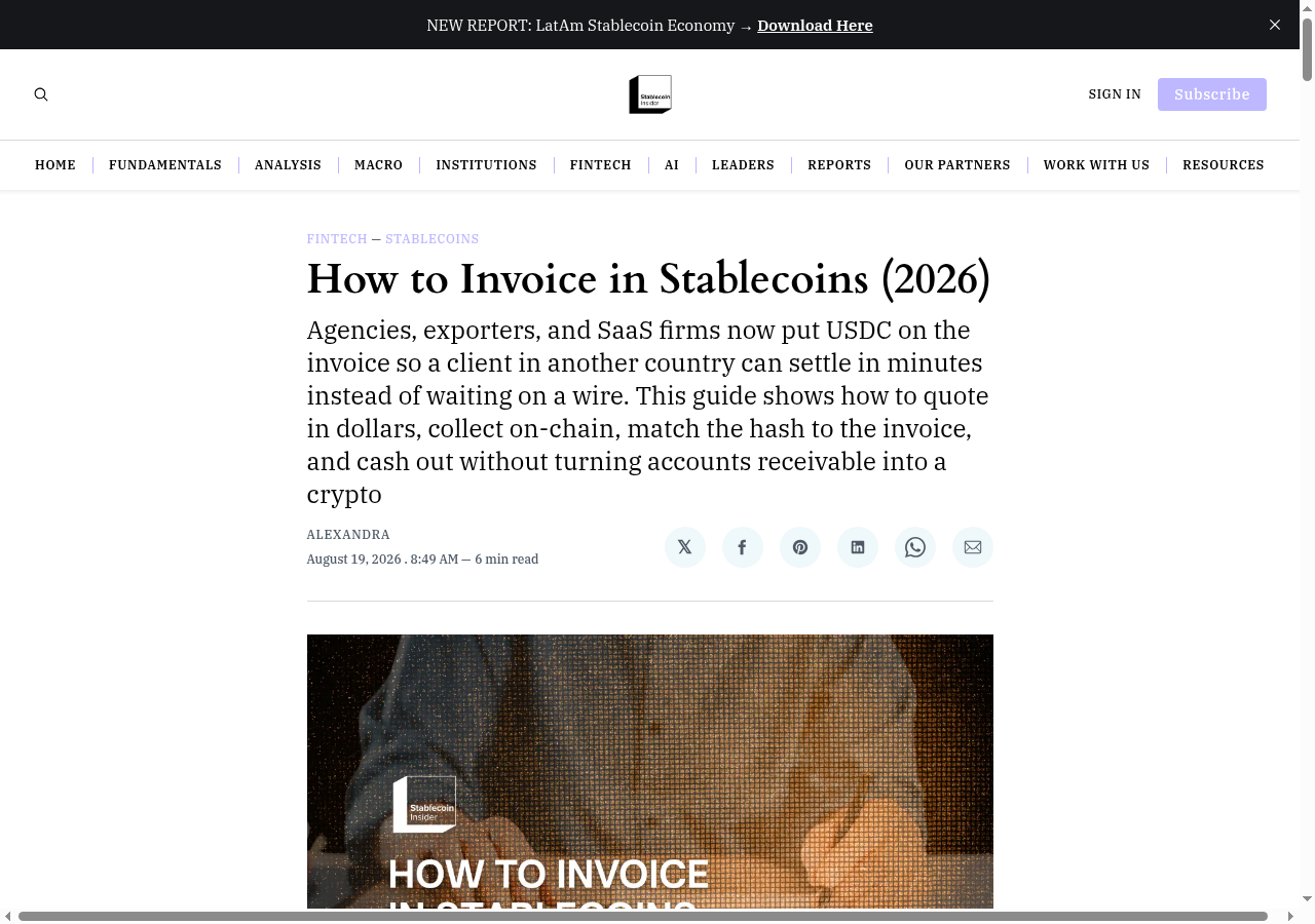 How to Invoice in Stablecoins (2026)