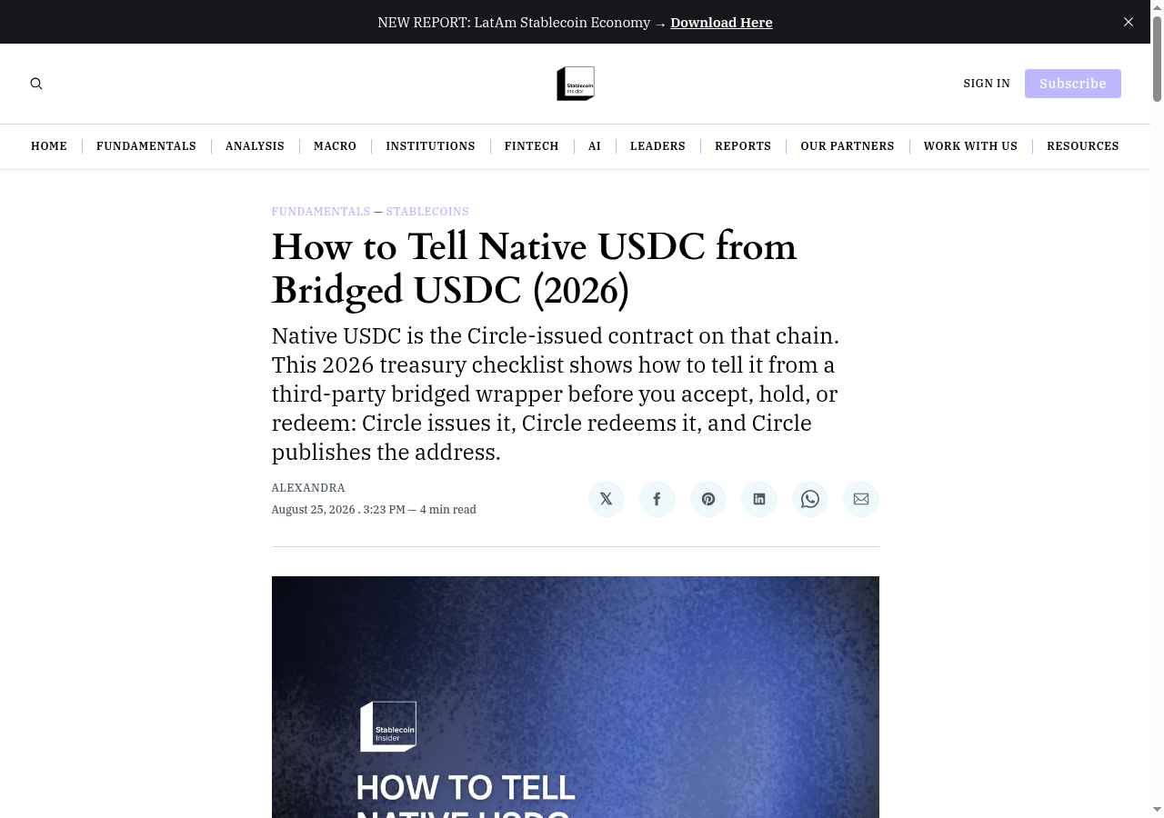 How to Tell Native USDC from Bridged USDC