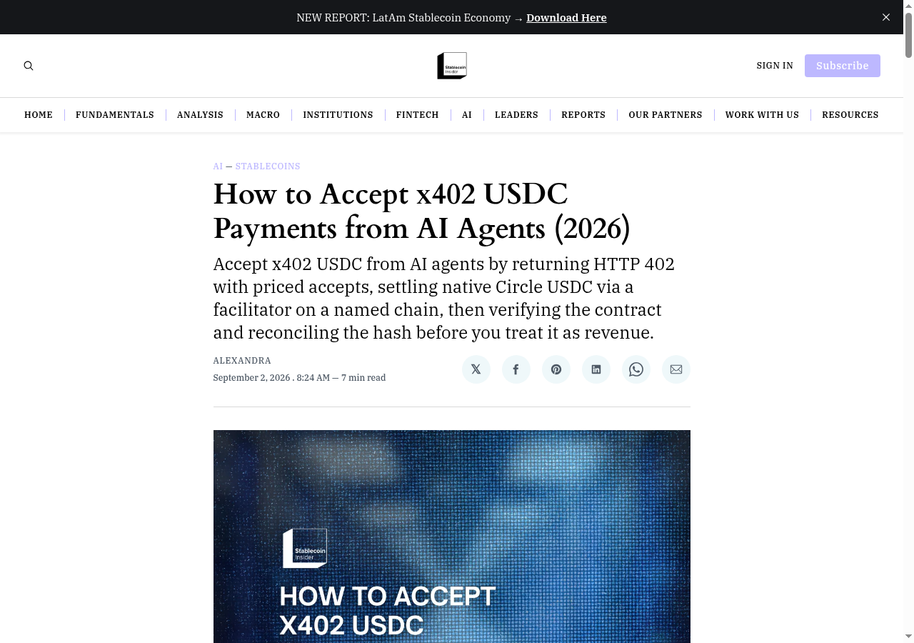 How to Accept x402 USDC Payments from AI Agents (2026)