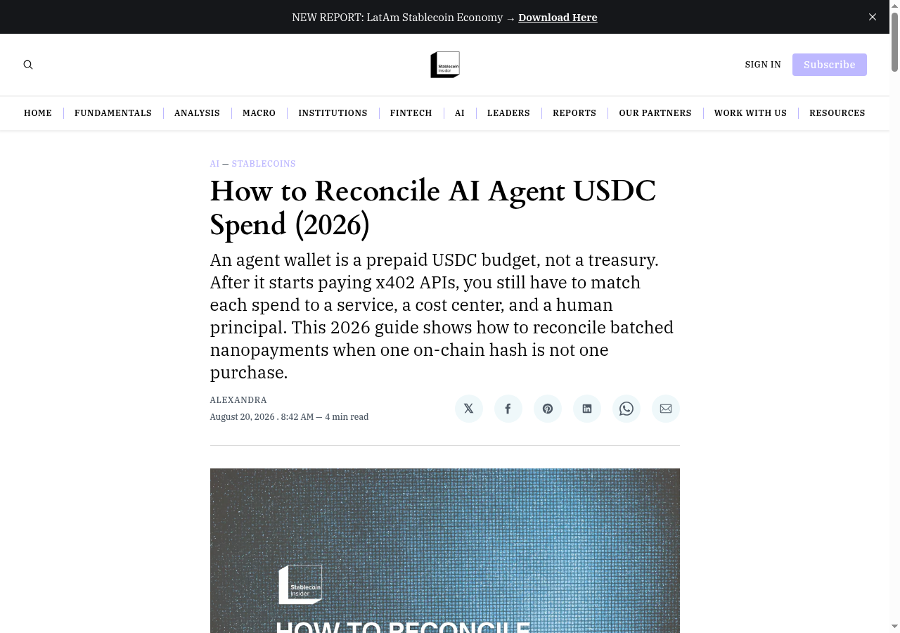 How to Reconcile AI Agent USDC Spend (2026)
