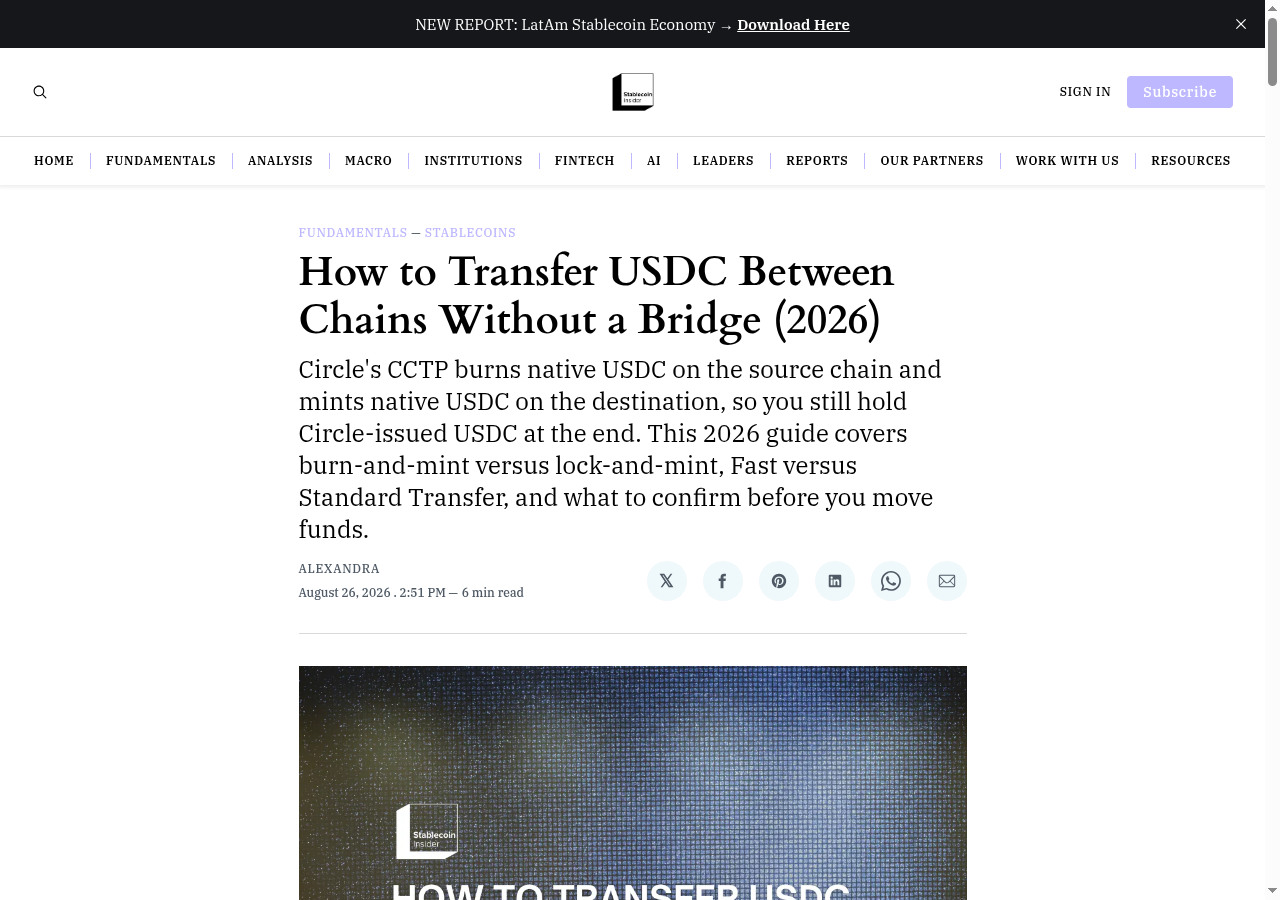 How to Transfer USDC Between Chains Without a Bridge (2026)