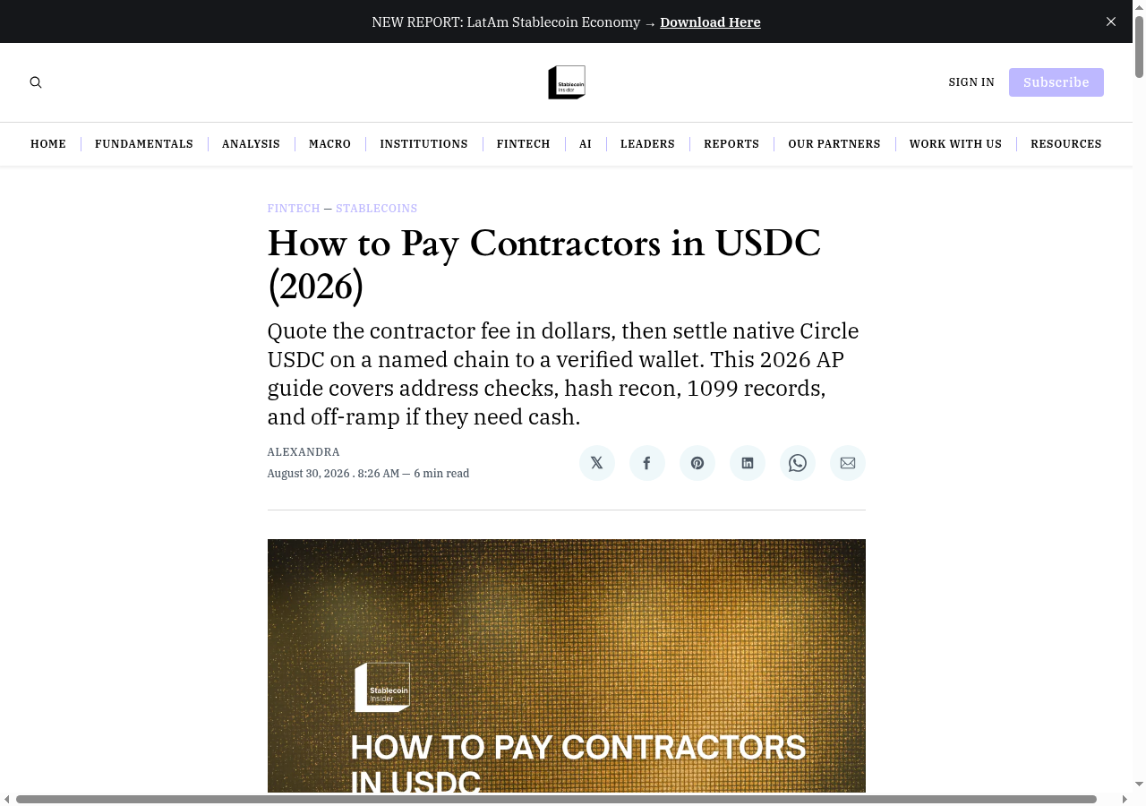 How to Pay Contractors in USDC