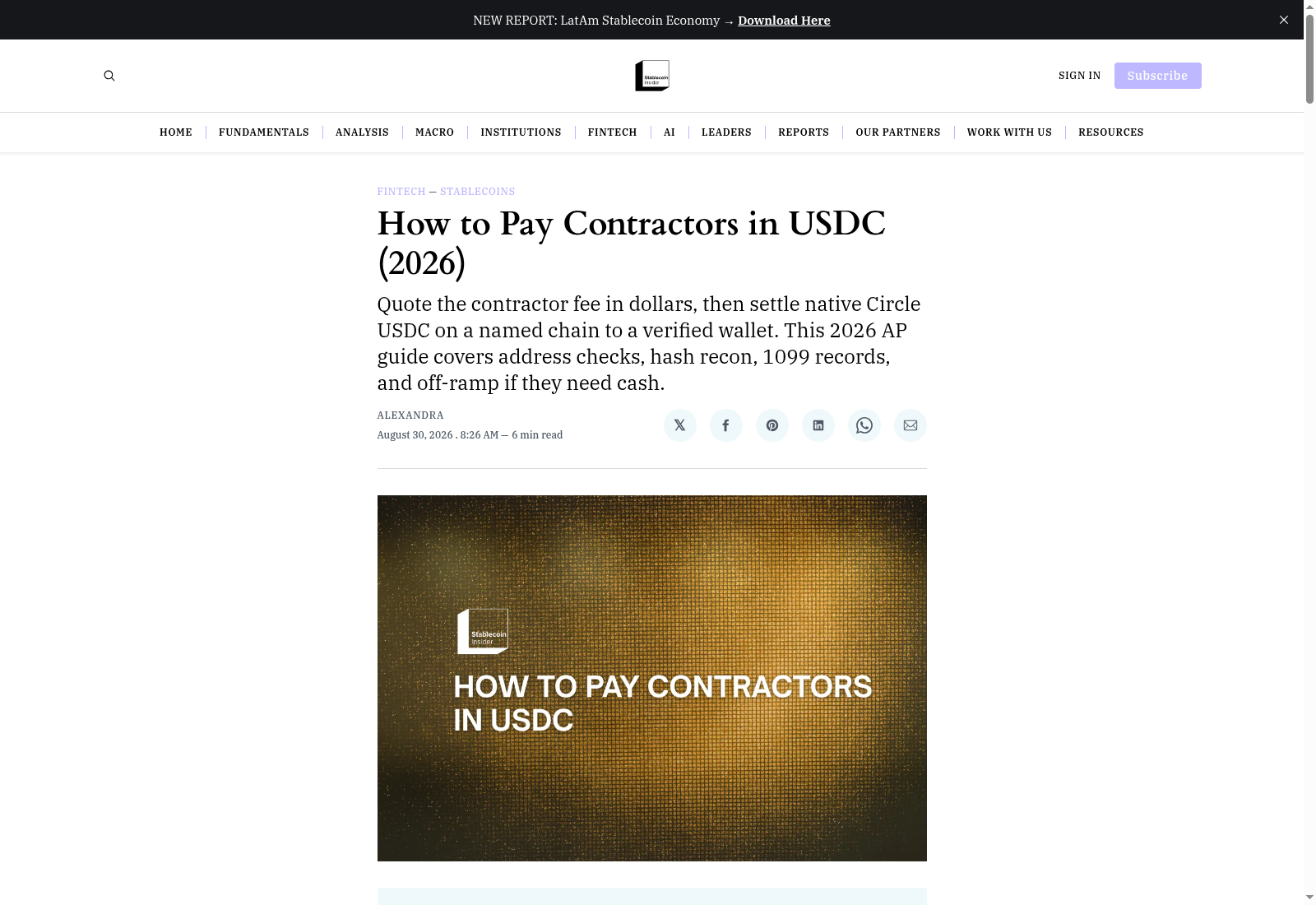 How to Pay Contractors in USDC (2026)