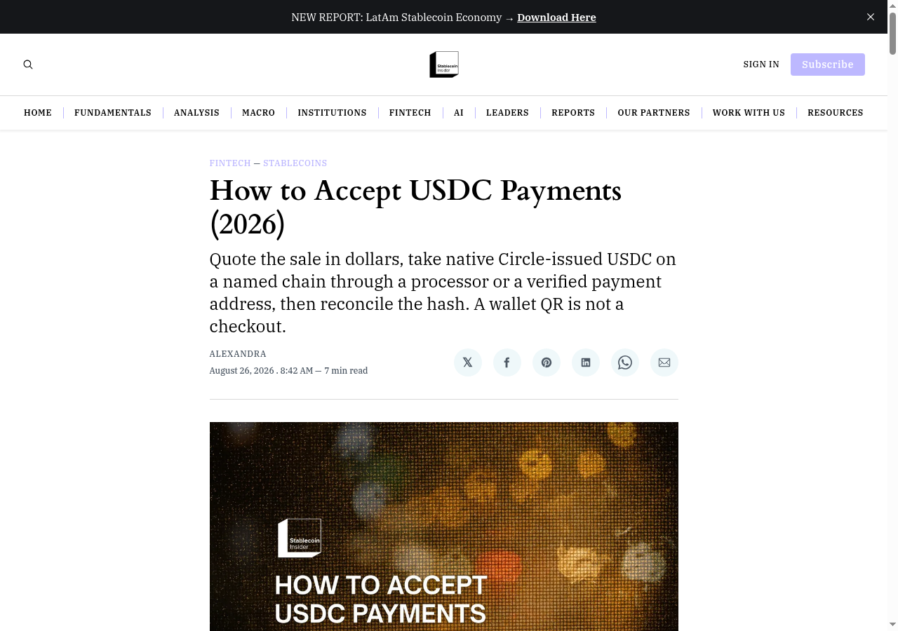 How to Accept USDC Payments