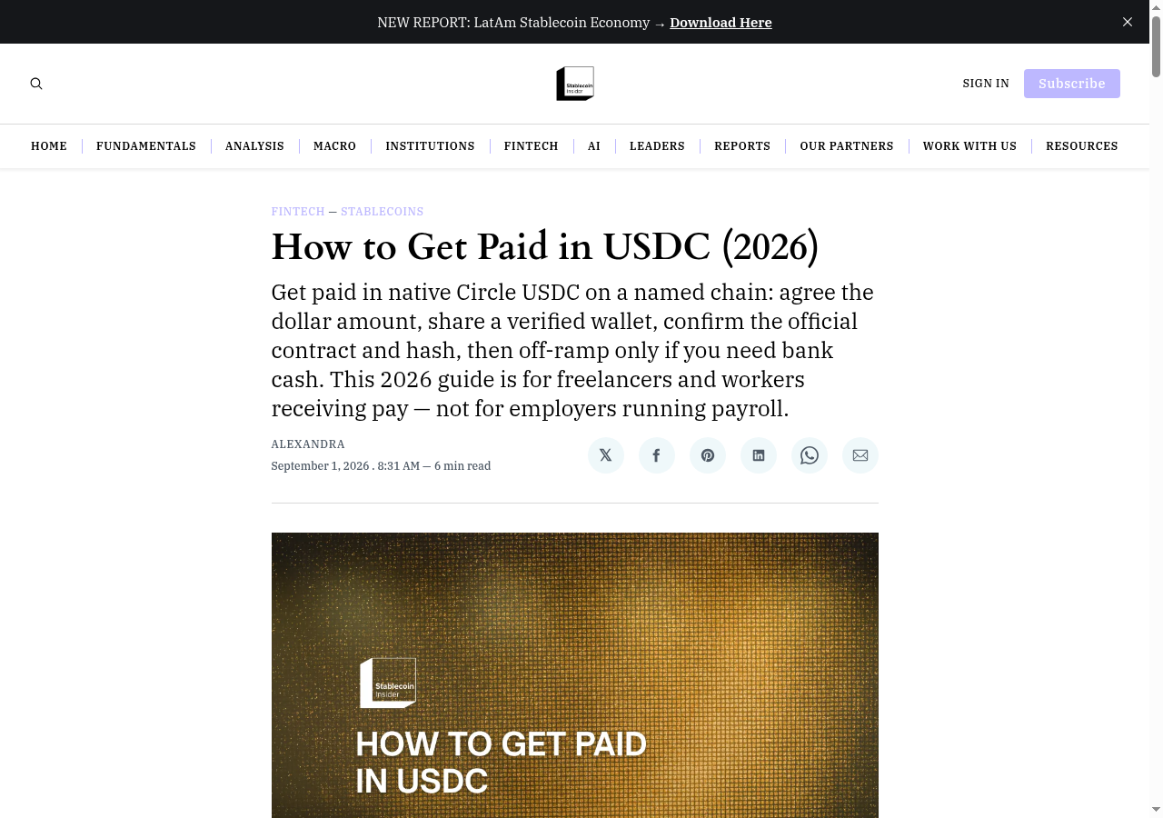 How to Get Paid in USDC (2026)