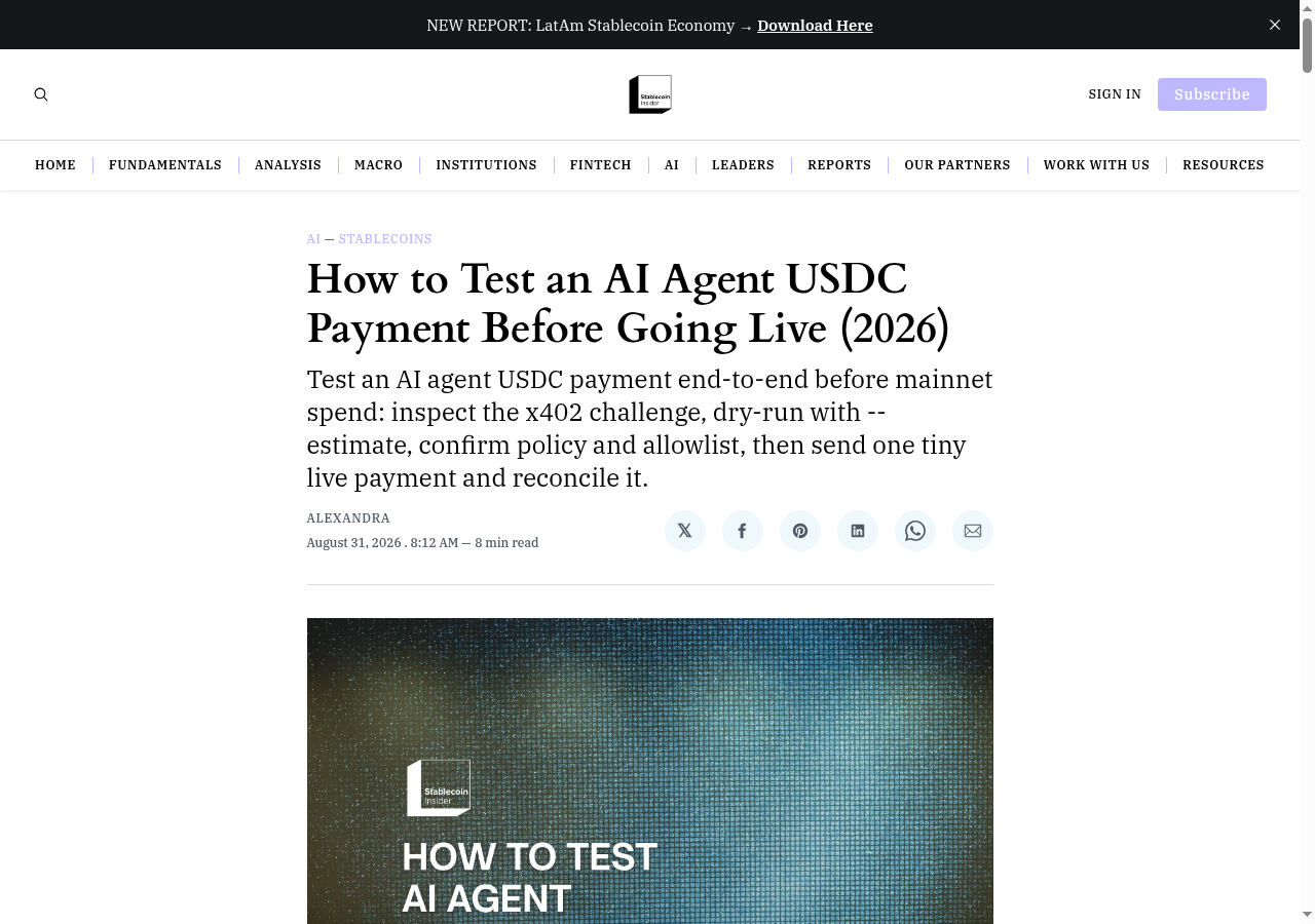 How to Test an AI Agent USDC Payment Before Going Live (2026)