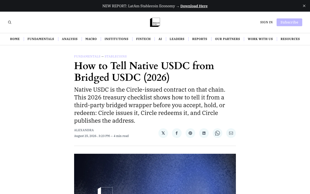 How to Tell Native USDC from Bridged USDC (2026)