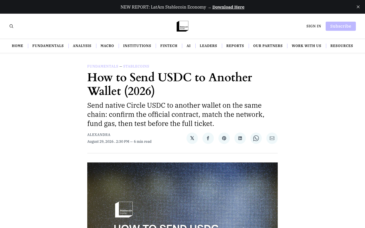 How to Send USDC to Another Wallet (2026)