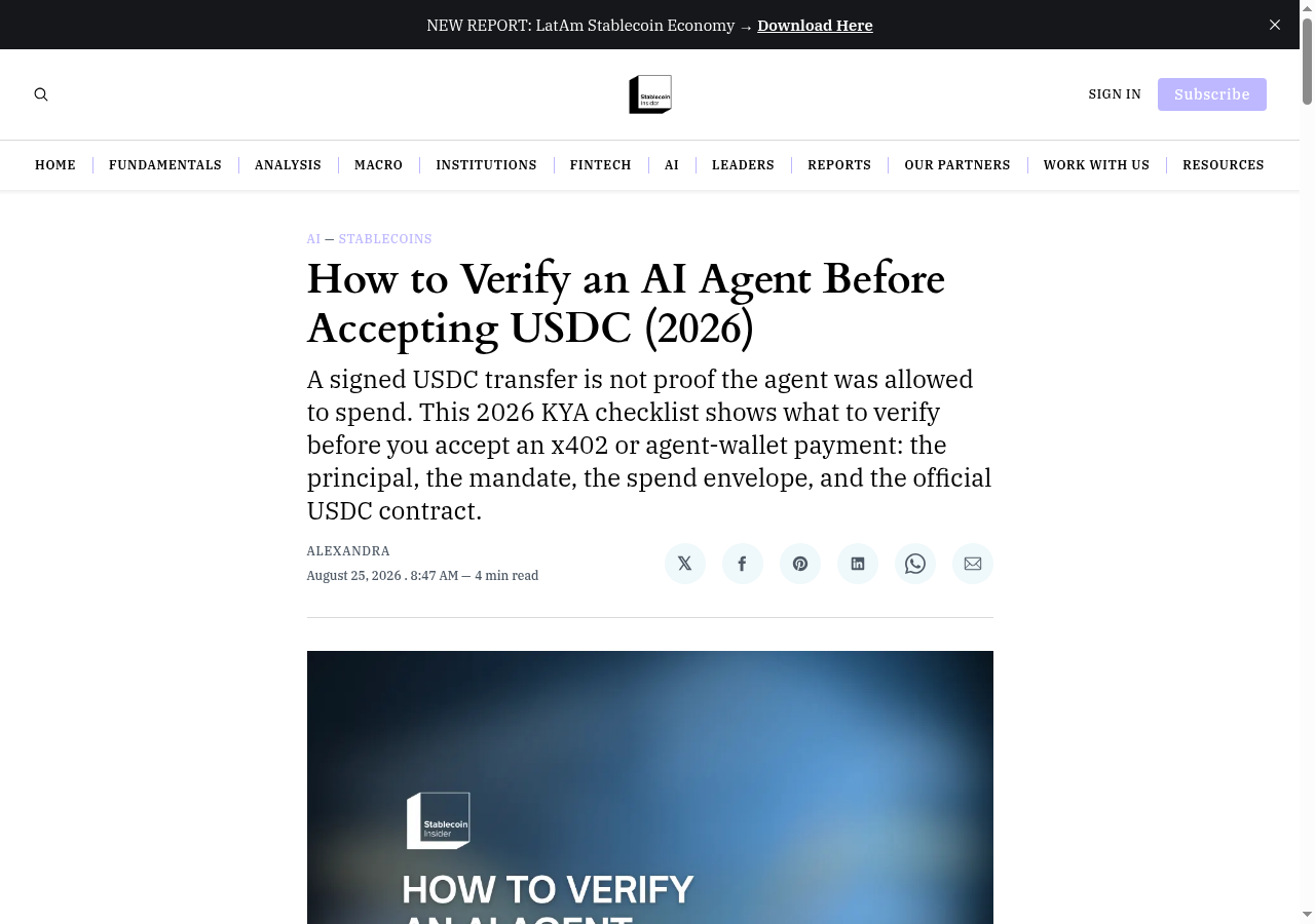 How to Verify an AI Agent Before Accepting USDC