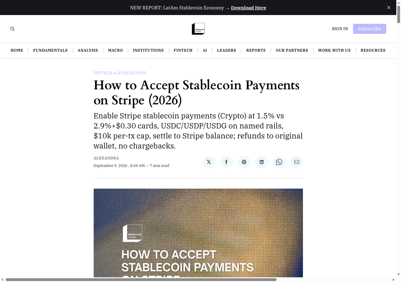 How to Accept Stablecoin Payments on Stripe
