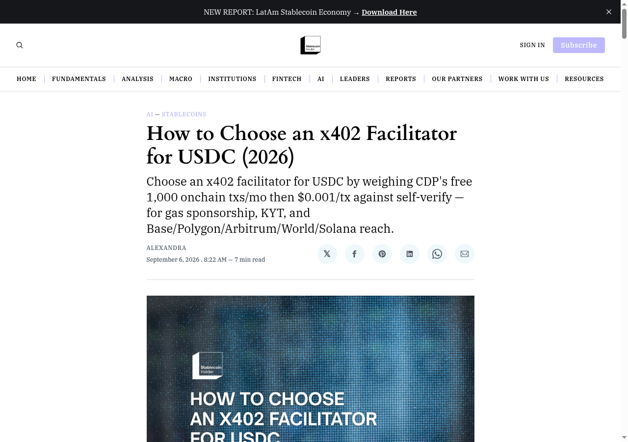 How to Choose an x402 Facilitator for USDC