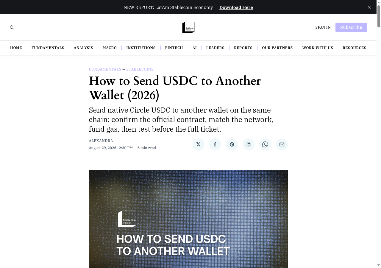 How to Send USDC to Another Wallet