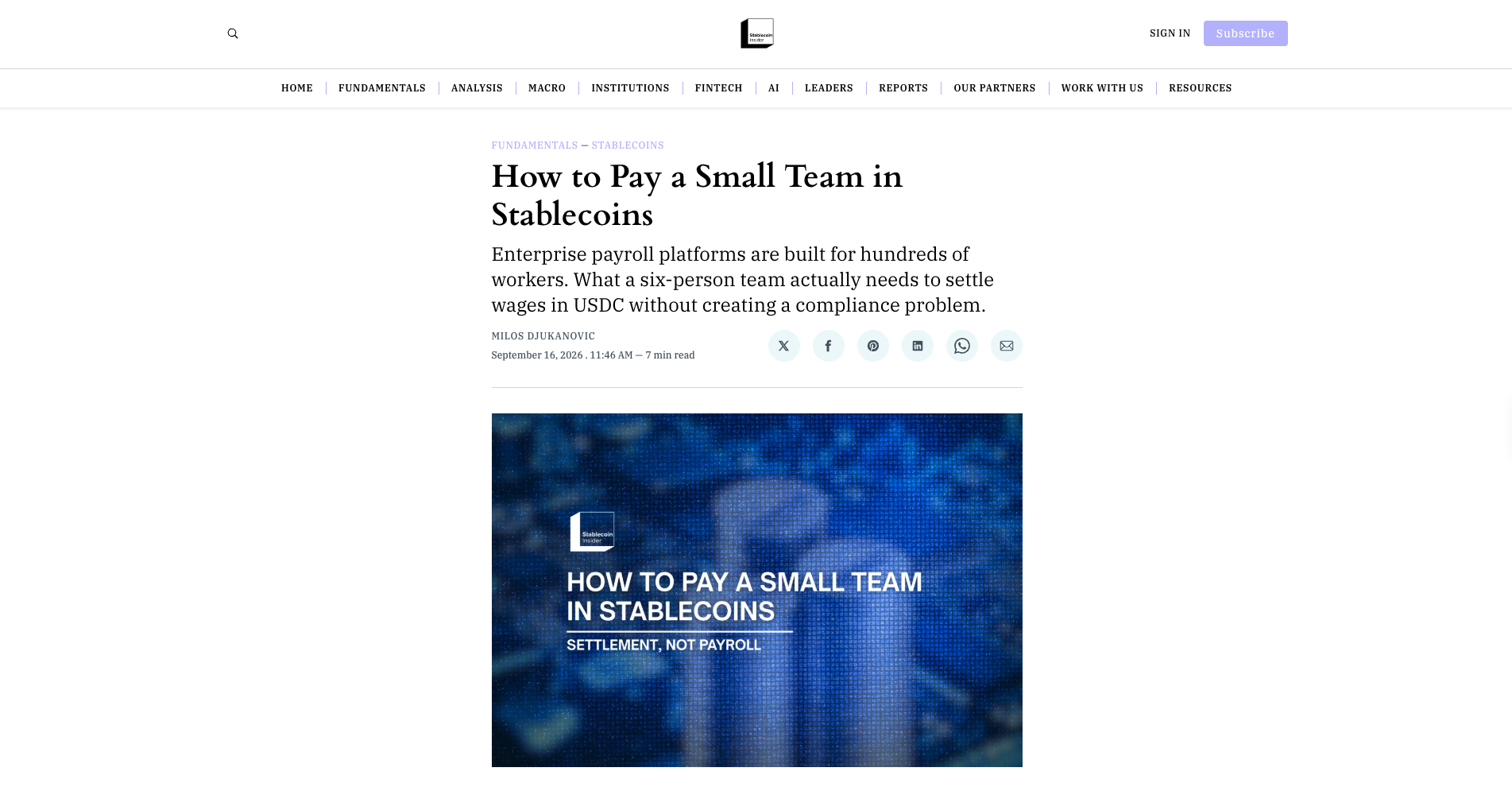 How to Pay a Small Team in Stablecoins