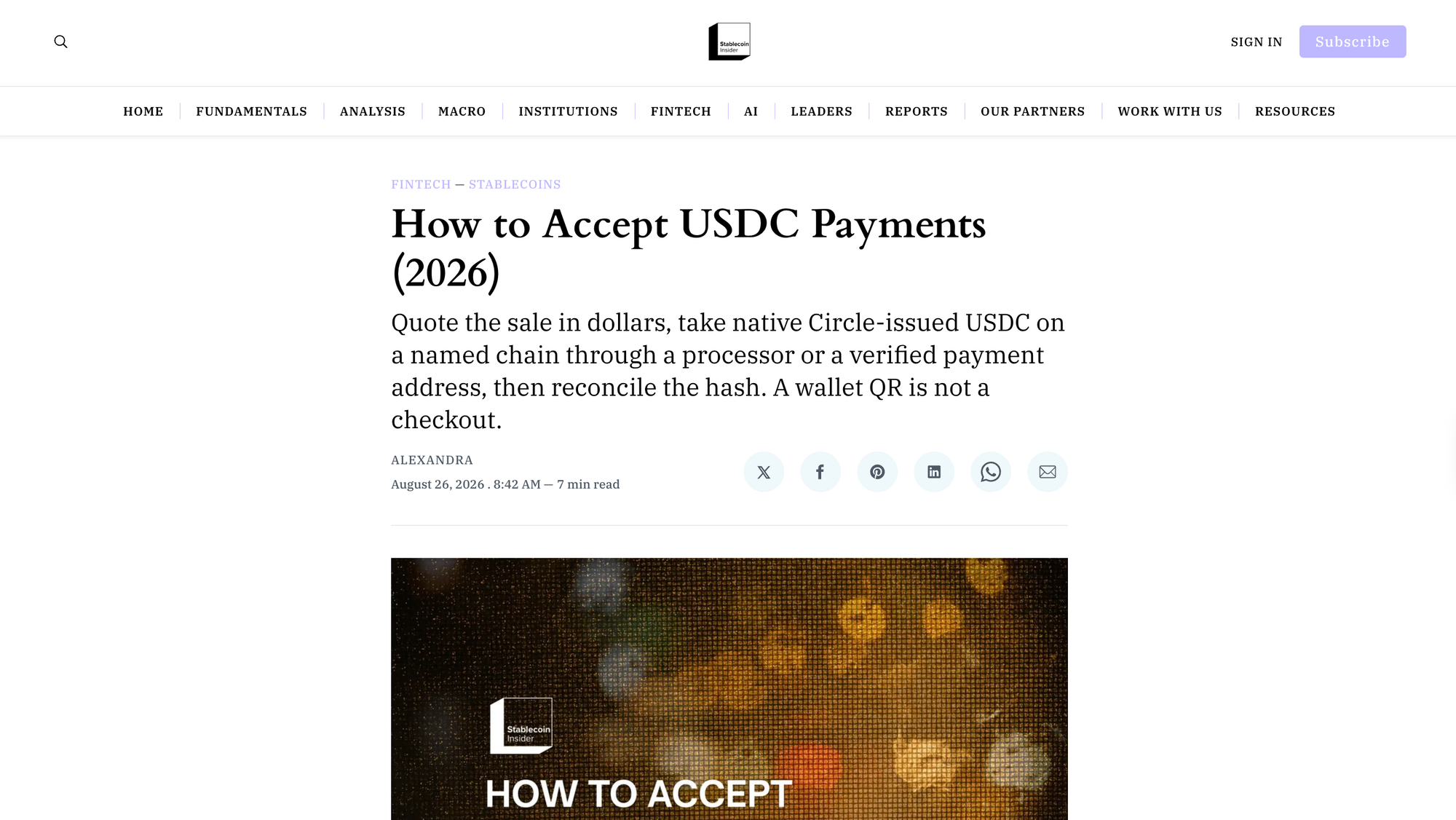 How to Accept USDC Payments (2026)