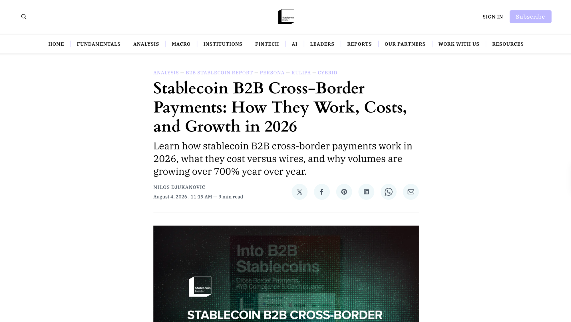 Stablecoin B2B Cross-Border Payments: How They Work, Costs, and Growth in 2026