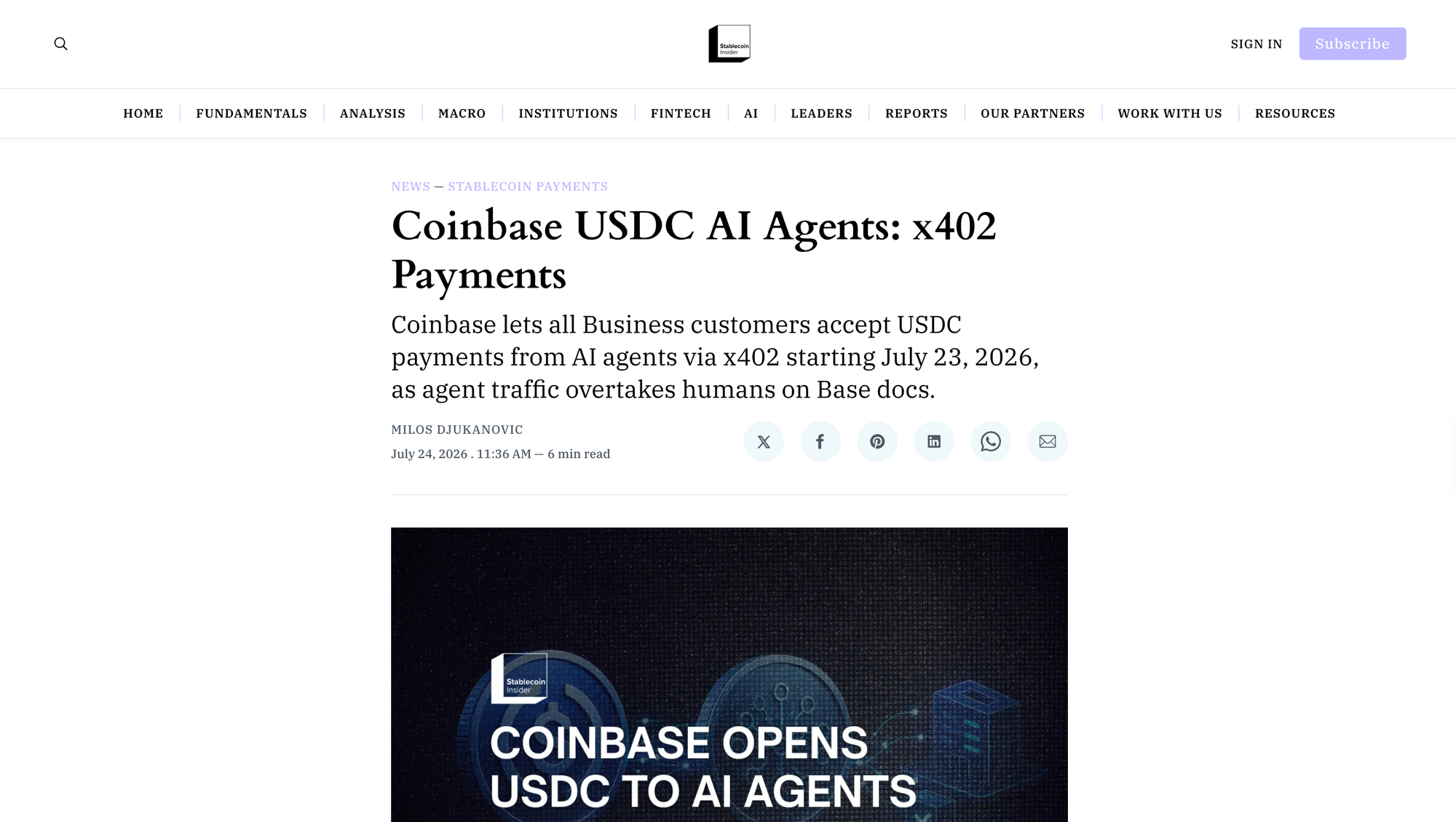 Coinbase USDC AI Agents: x402 Payments