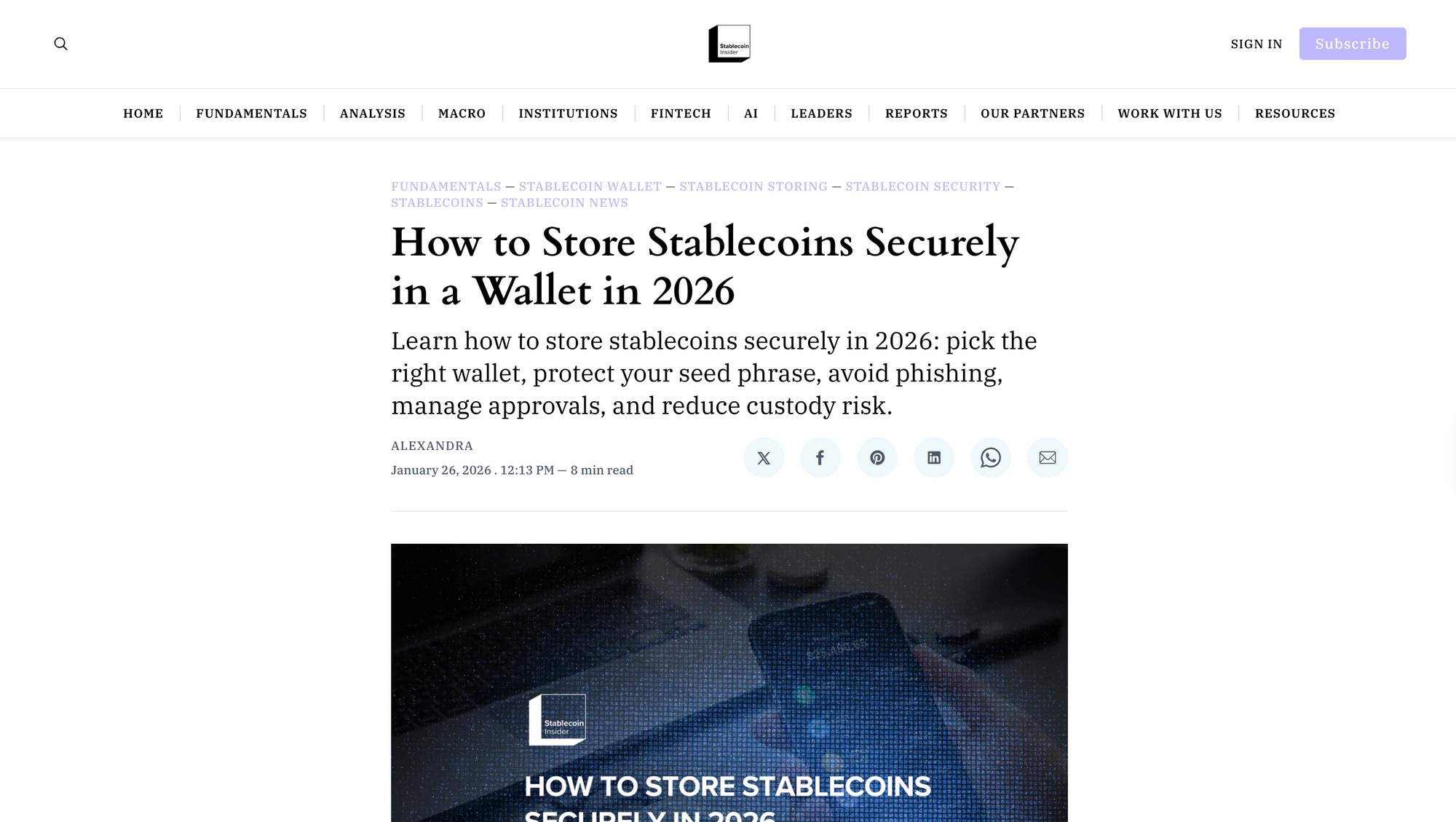 How to Store Stablecoins Securely in a Wallet in 2026
