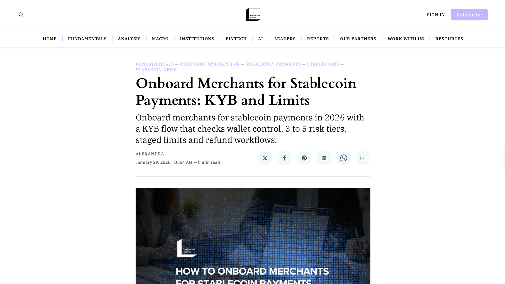 Onboard Merchants for Stablecoin Payments: KYB and Limits