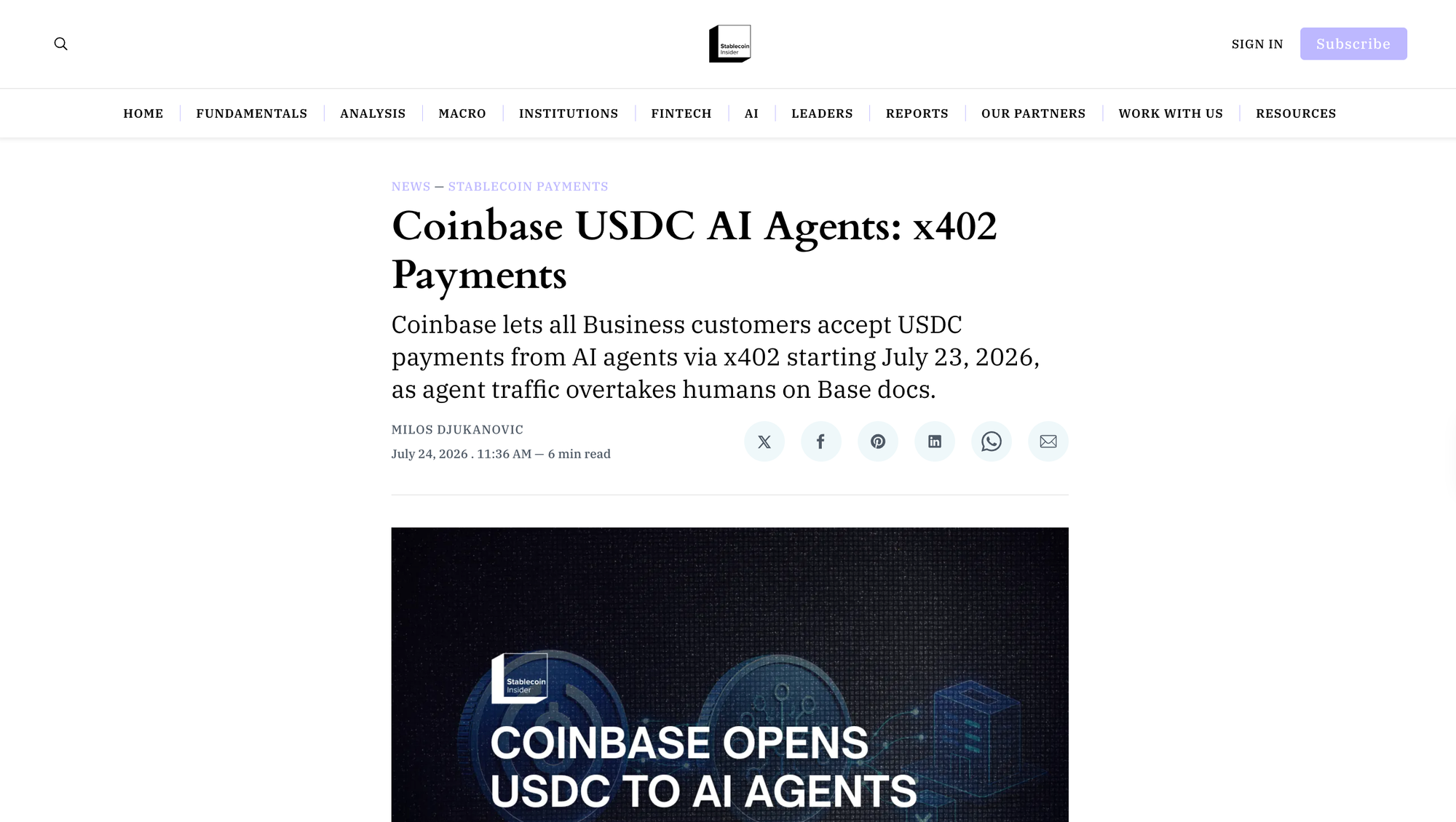 Coinbase USDC AI Agents: x402 Payments