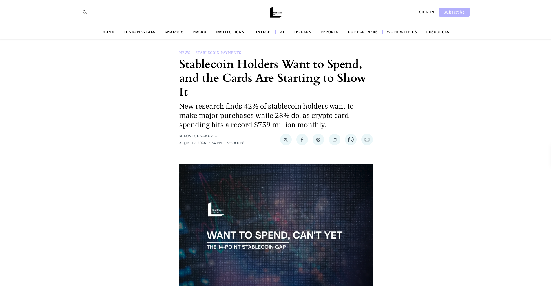 Stablecoin Holders Want to Spend, and the Cards Are Starting to Show It