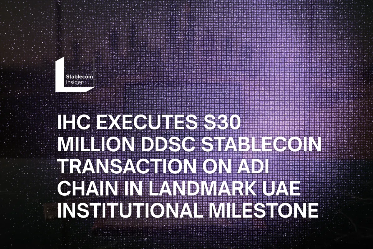 IHC Executes $30 Million DDSC Stablecoin Transaction on ADI Chain