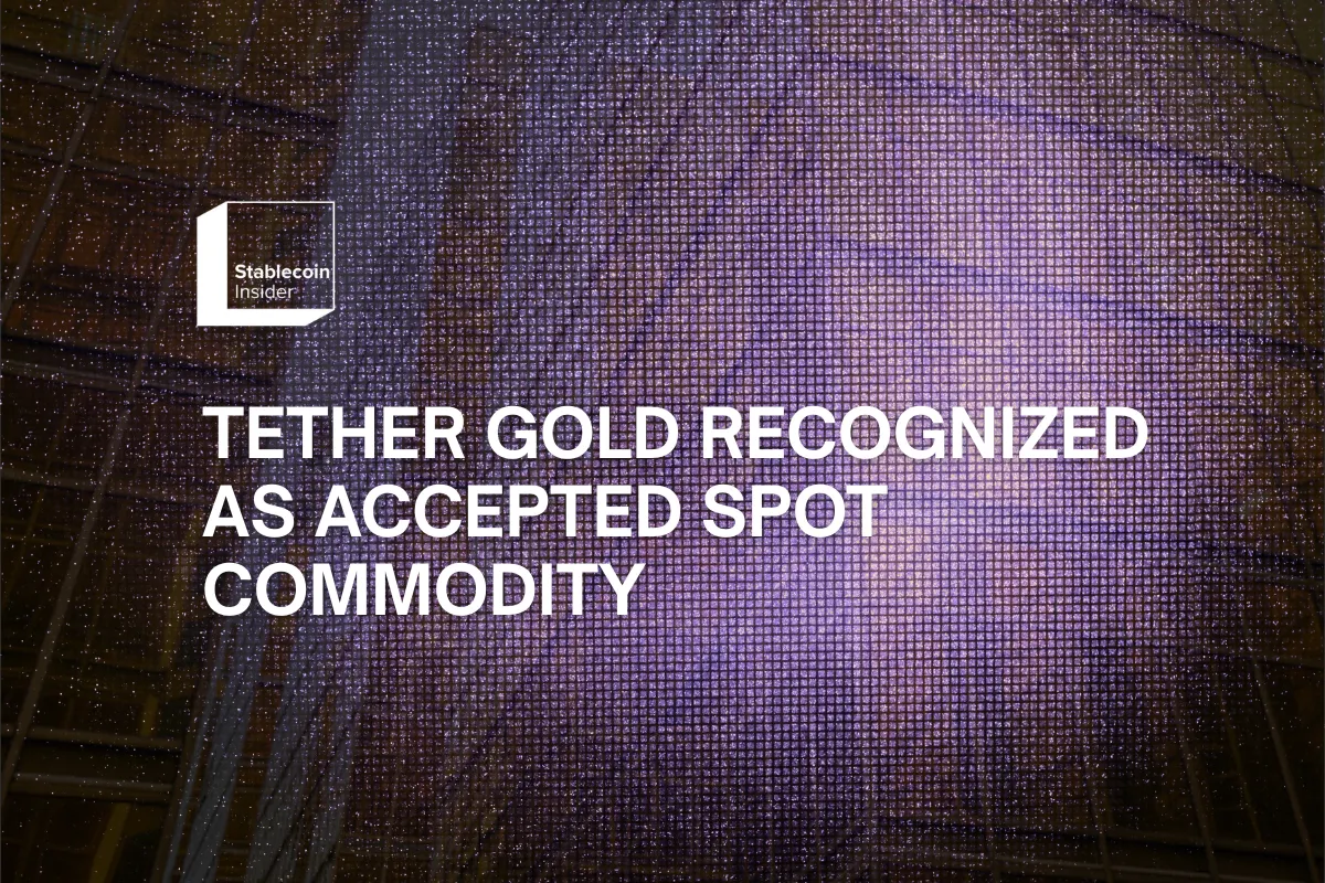 Tether Gold Recognized as Accepted Spot Commodity