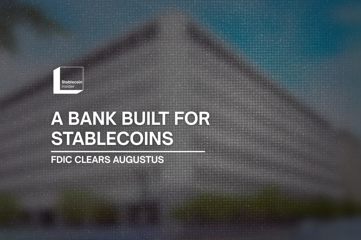 FDIC Clears Augustus National Bank, Advancing a Charter Built Around Stablecoin Settlement