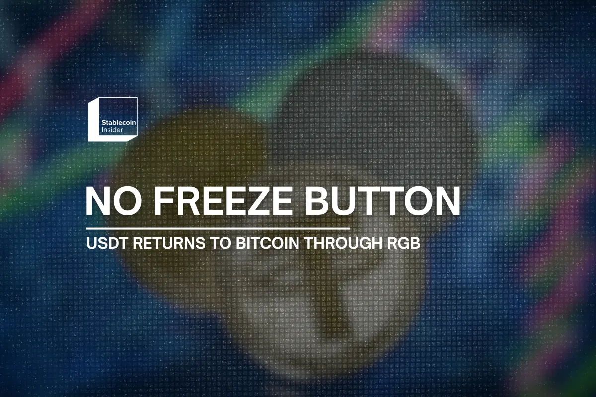 USDT Returns to Bitcoin This Month on a Rail Tether Cannot Freeze