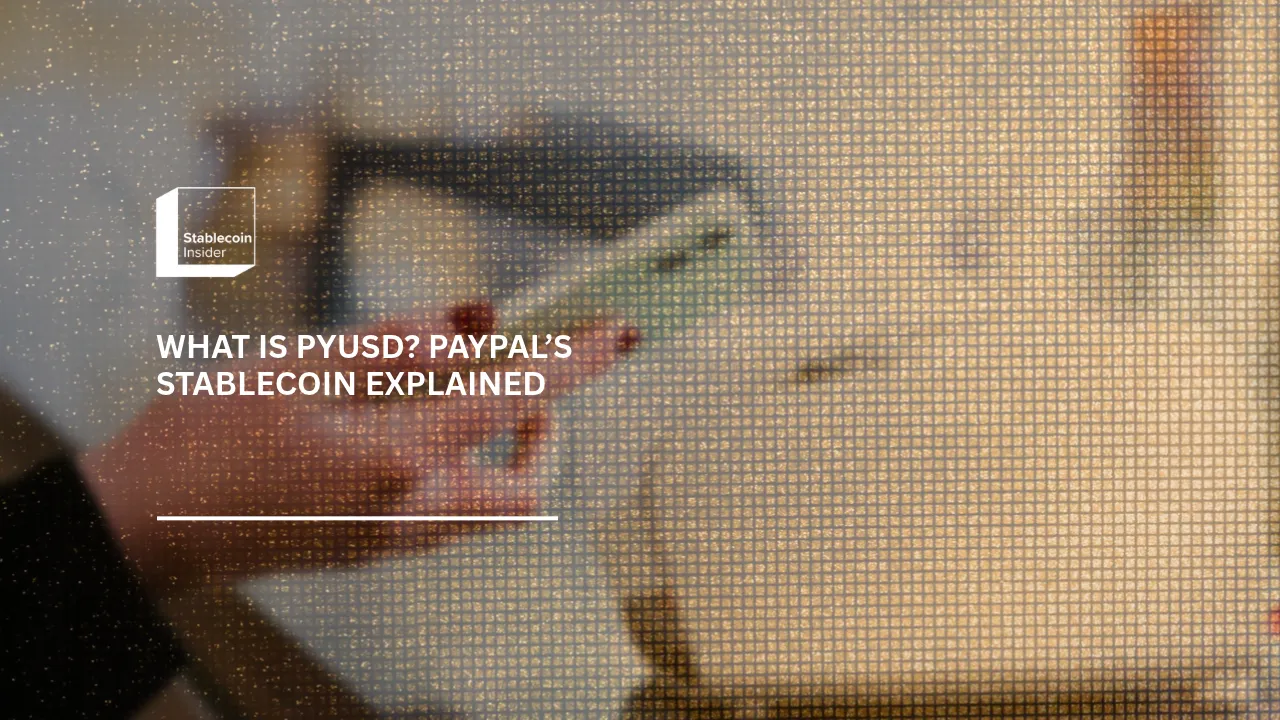 Blurred photo of a smartphone payment behind the title What Is PYUSD? PayPal's Stablecoin Explained