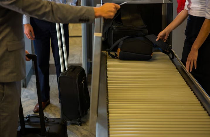 공항 수하물 검사 컨베이어