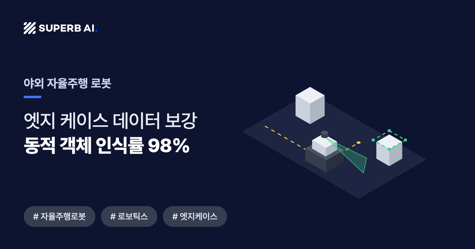 야외 자율주행 로봇 사례 썸네일 — 동적 객체 인식률 98%