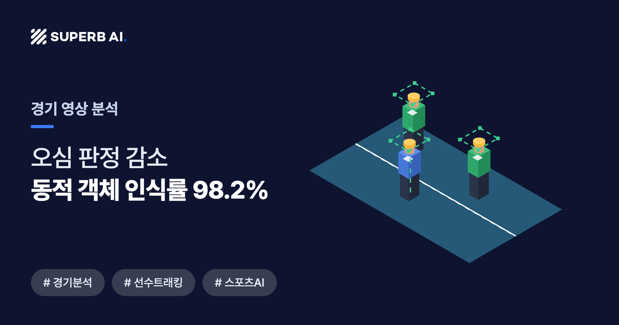 경기 영상 분석 사례 썸네일 — 동적 객체 인식률 98.2%