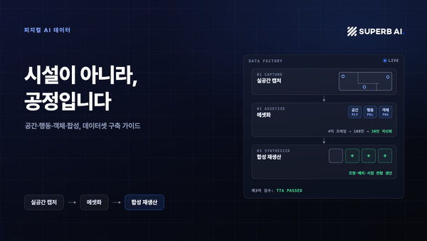 피지컬 AI 데이터셋 구축 가이드 썸네일: 시설이 아니라, 공정입니다