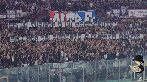 Lo striscione della Curva Nord a Pelligra.