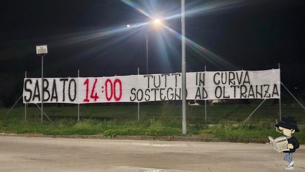 Gubbio, gli ultras in vista del derby umbro.