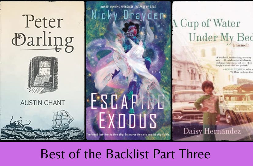 Covers of the three listed books above the text “Best of the Backlist Part Three”.