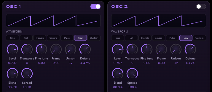 Close-up of synthesizer knobs and controls