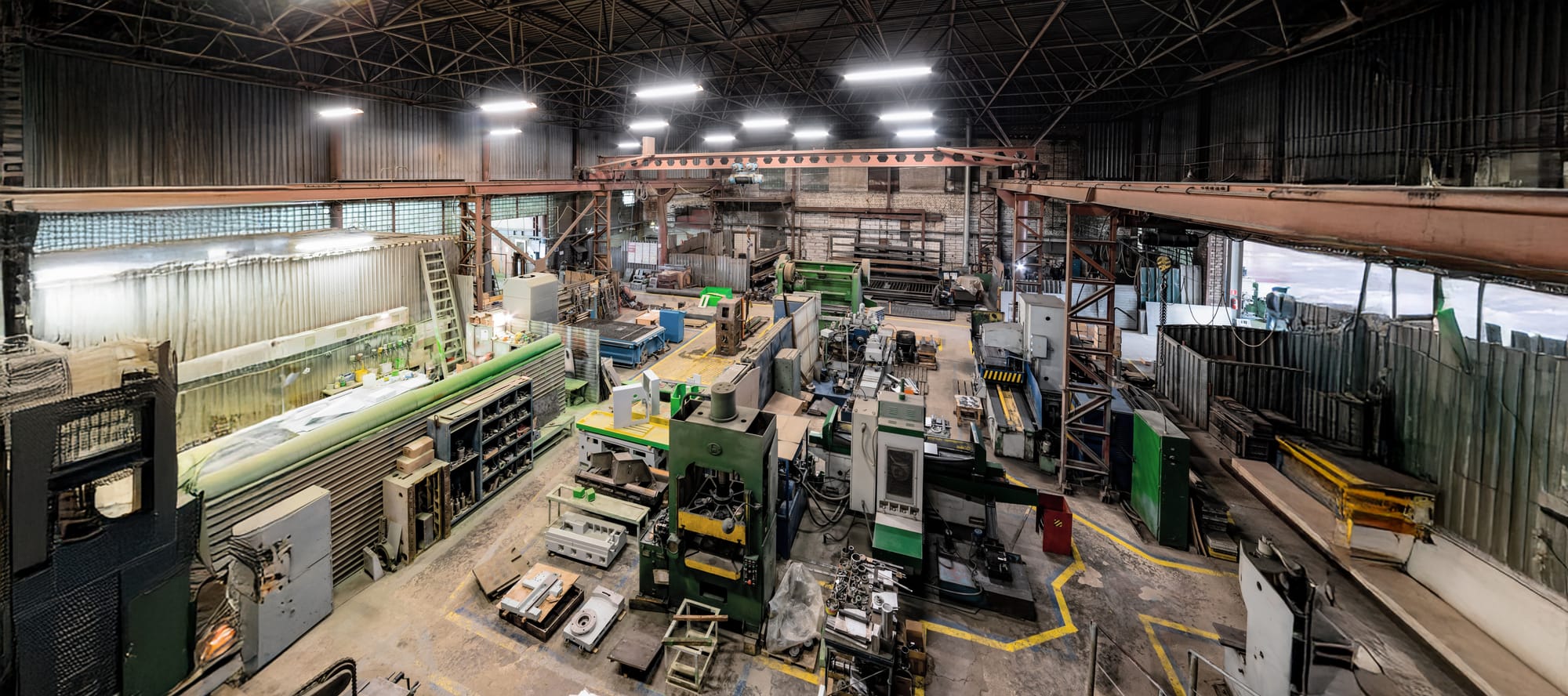 Large industrial facility warehouse with equipment
