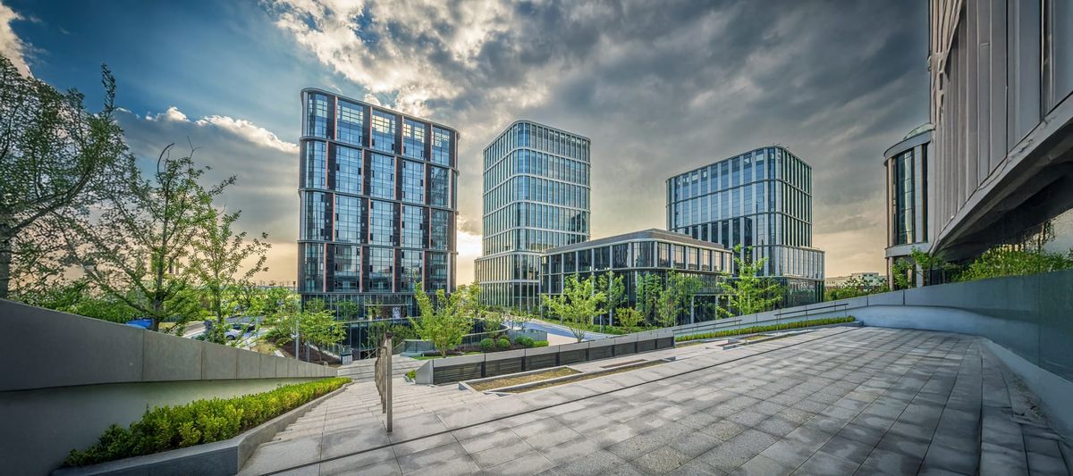 Corporate Buildings in Urban Landscape