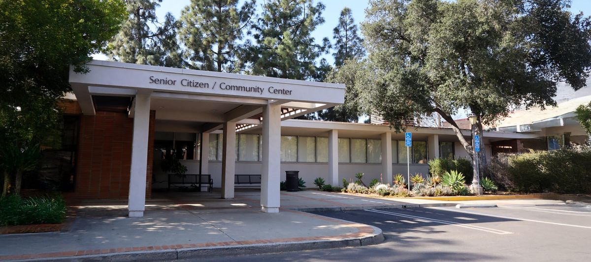 Senior Citizen Building with words 'Senior Citizen / Community Center' written on the front