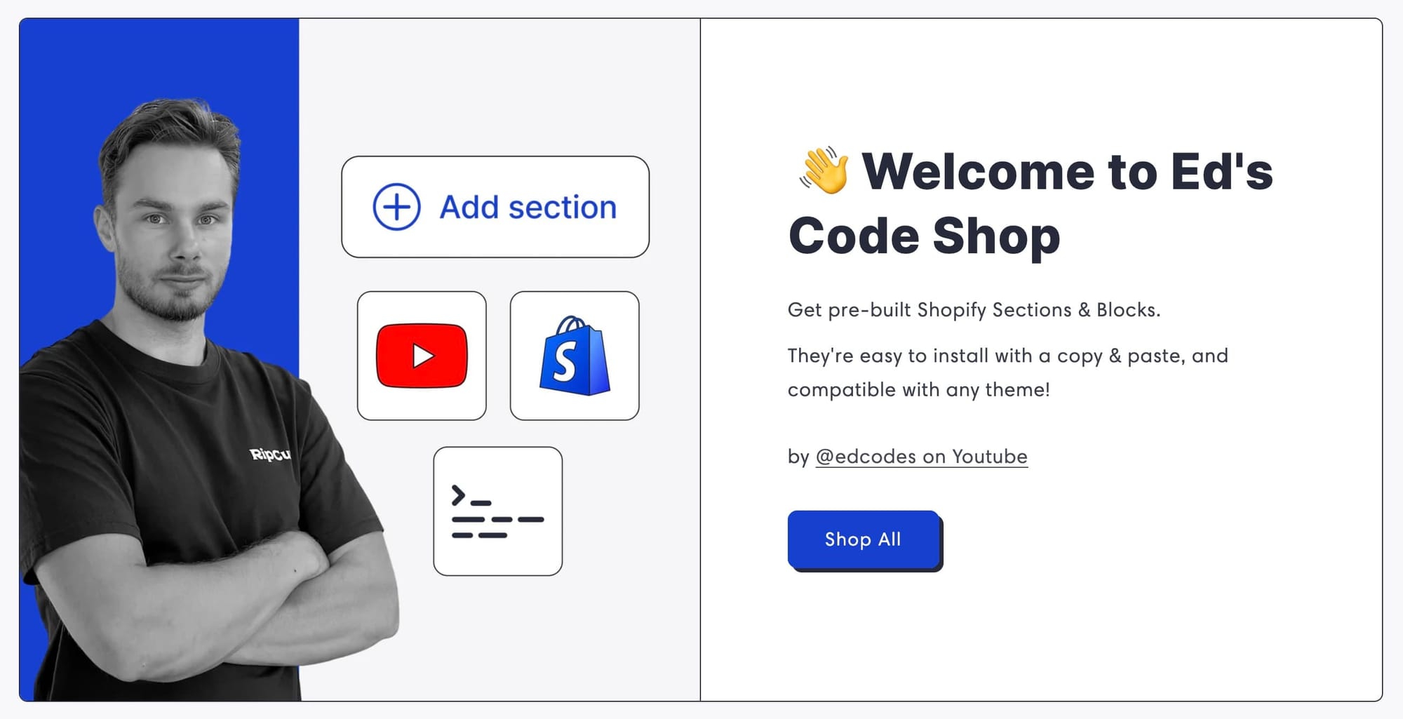 Homepage of my digital products store