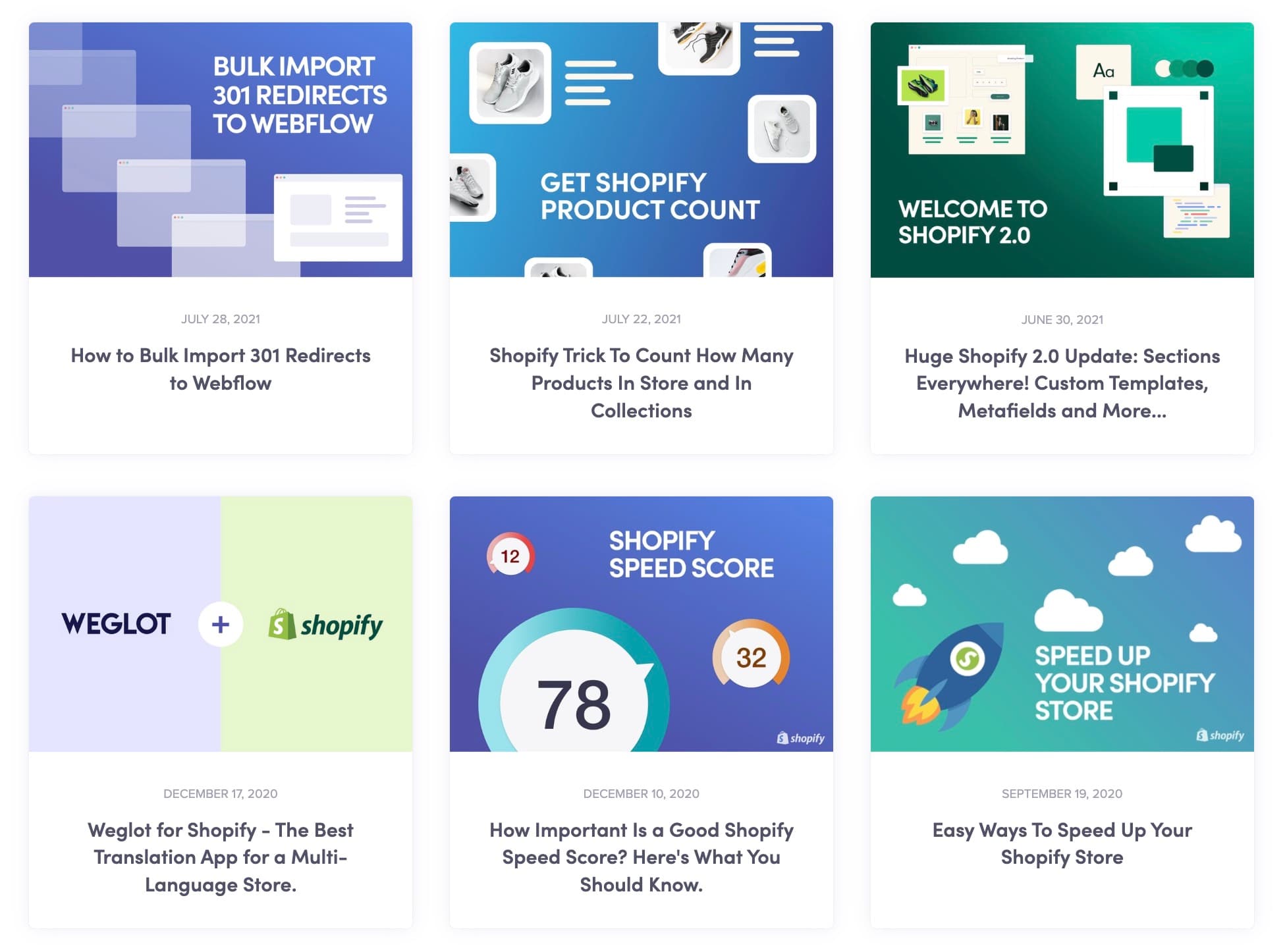 Screenshot of my early blogging articles