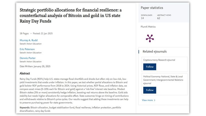 Strategic portfolio allocations for financial resilience: a counter-factual analysis of Bitcoin and gold in US state Rainy Day Funds
