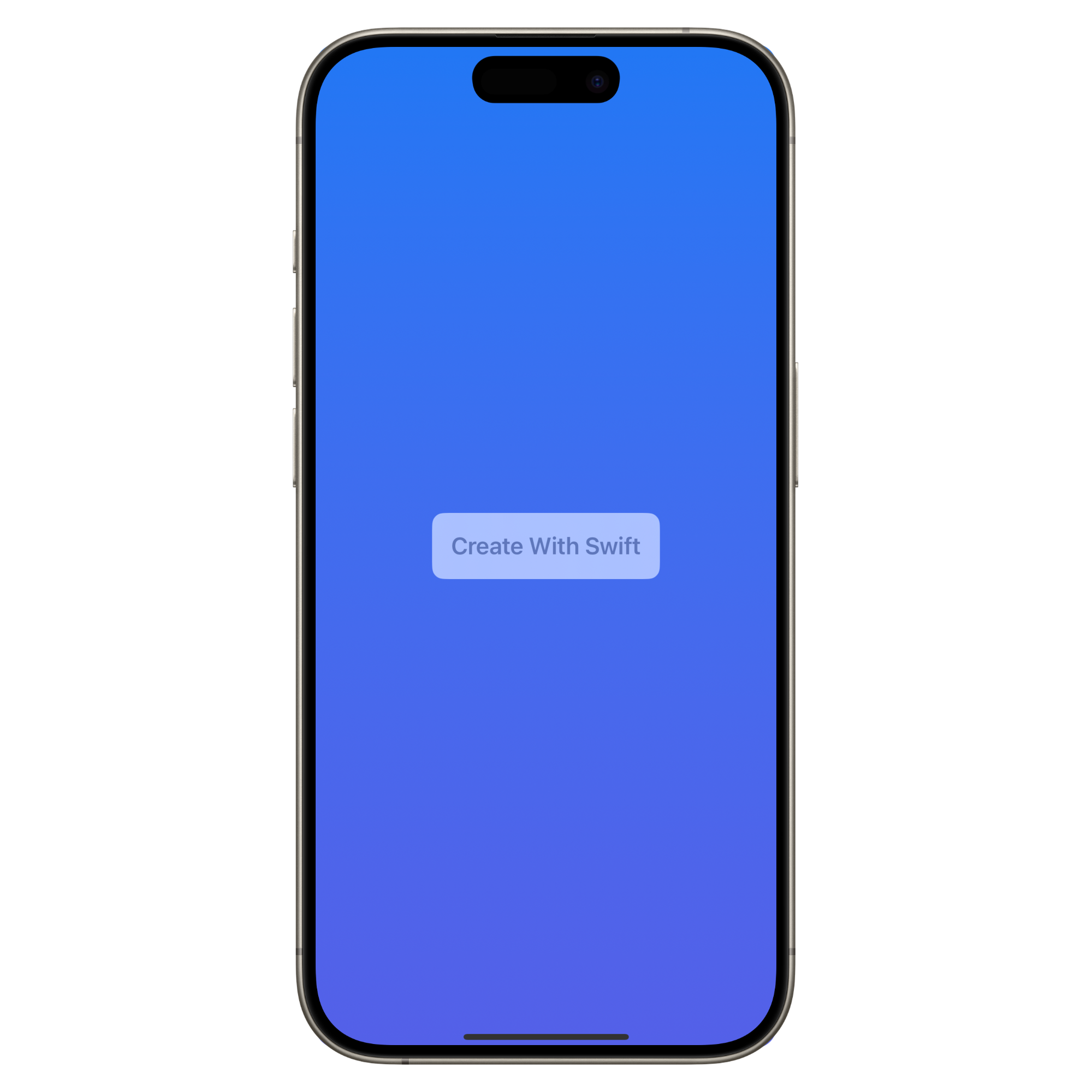 Example of a blue screen with a text with a thin material background and secondary vibrancy applied to the text