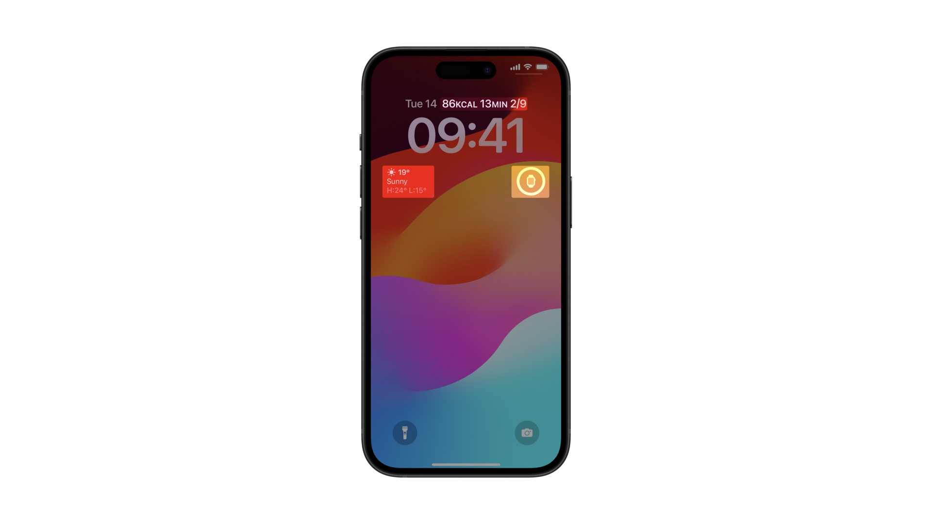 Inline, Circular and Rectangular accessory widgets on the iPhone lock screen.