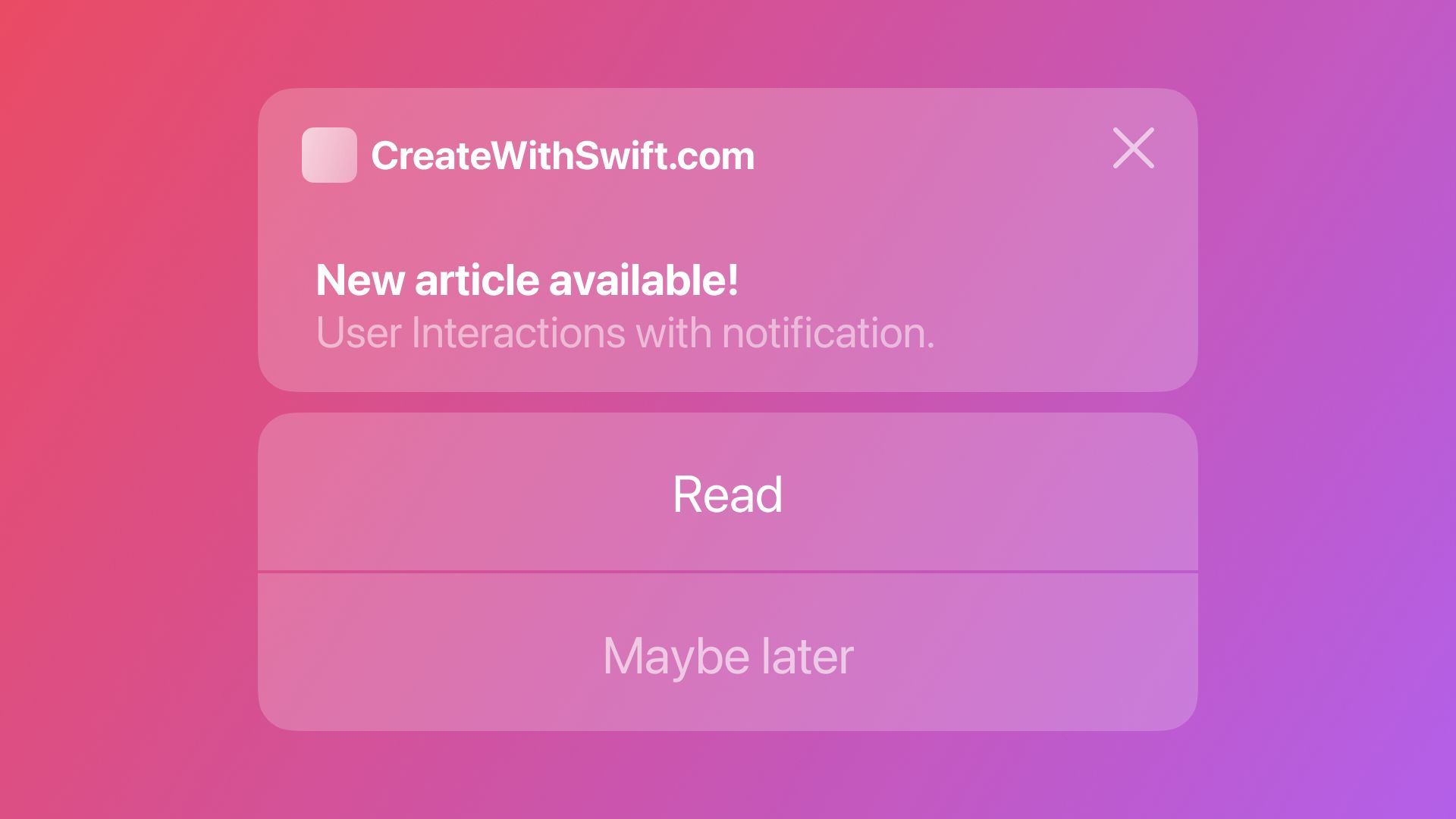 User Interaction with Notifications with async/await