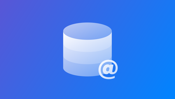 Blue gradient with a database symbol on the center.