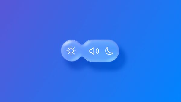 Morphing glass effect elements into one another with glassEffectID