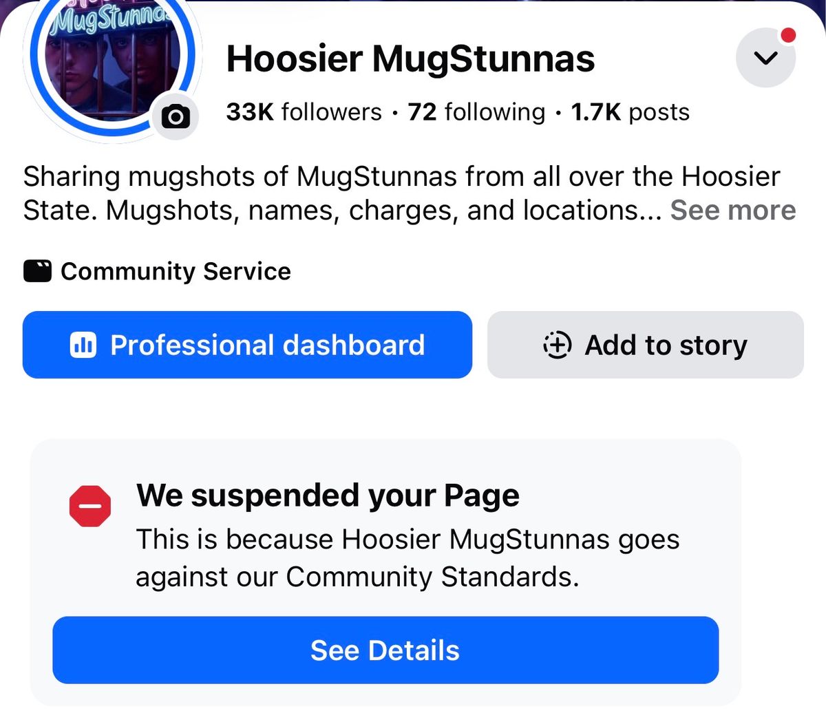 Facebook Suspended Our Page Again