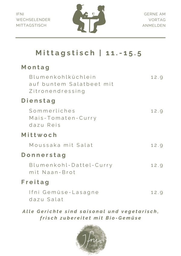 Der Mittagstisch in Füssen vom  11.-15.5